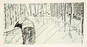 Ilustrace z časopisu Styl, vyd. 1922 (pochoárový tisk) od German School