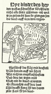 Ilustrace z pohádky o romantickém hrdinovi Wolfdietrichovi, kterou vydal Hans Schoensperger v Augsburgu v roce 1491 (rytina) od German School