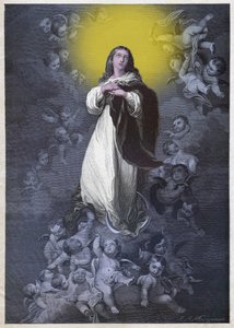 Immaculee Conception, cca 1900 (rytina) od German School