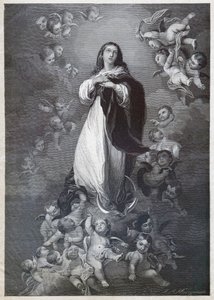 Immaculee Conception, cca 1900 (rytina) od German School