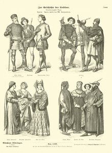 Italské kostýmy, druhá polovina 14. století od German School