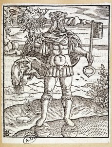 Janus (s klíčem v jedné ruce a vinnou ratolestí v druhé) - Německo od German School