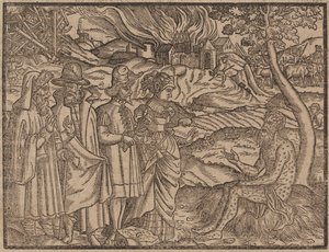 Job Covered With Boils c.1525 (dřevořez) od German School