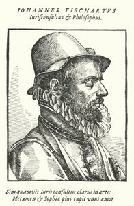 Johann Fischart , německý satirik a publicista (rytina) od German School