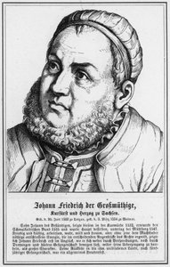 Johann Friedrich Crokmuthige, kurfiřt a vévoda saský (rytina) od German School