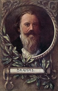 Johannes Brahms , německý skladatel a pianista (barevné lito) od German School