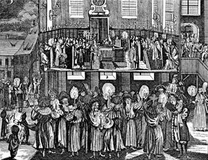 Kiddush Levana od Georga Puschnera z Kirchnerova židovského obřadu, 1726 od German School