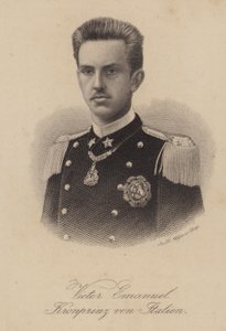 Italský král Viktor Emanuel III., když korunní princ od German School