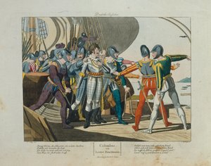 Pozemek, pozemek! Příjezd Kryštofa Kolumba do Ameriky, vydal Friedrich Campe, Norimberk, cca 1820. od German School