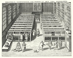 Knihovna univerzity v Leidenu (rytina) od German School