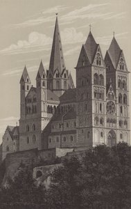 Katedrála Limburg, Hesensko, Německo (litho) od German School