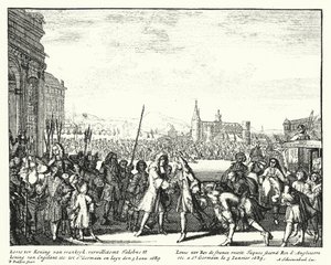 Ludvík XIV. Francie přivítal do exilu anglického Jakuba II od German School