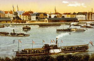 Ludwigshafen am Rhein, kolem roku 1910 (barevné lito) od German School