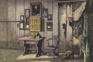 Lutherův pokoj na Wartburgu (chromolitho) od German School