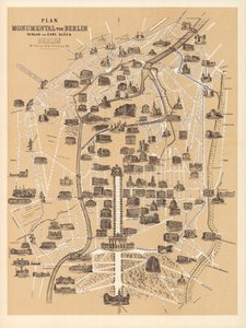 Mapa Berlína, vydal Carl Glueck Verlag, Berlín, 1860