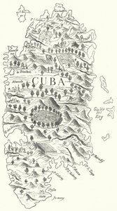 Mapa Kuby, c1500 (rytina) od German School