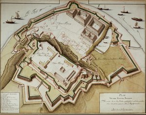 Mapa pevnosti Bělehrad po jejím dobytí polním maršálem Gideonem Freiherrem von Laudon ... od German School
