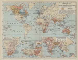 Mapa znázorňující expanzi Britského impéria od German School