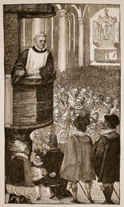 Martin Luther při kázání, asi 1517 od German School