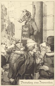 Středověký trest za obscénnost (litho) od German School