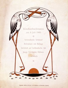 Menu pro křestní jídlo. Německo, 8.7.1900. od German School