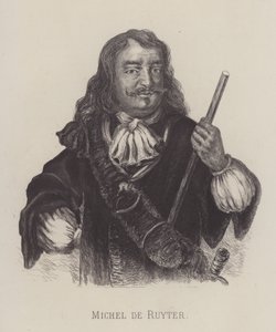 Michiel de Ruyter , holandský admirál (litho) od German School