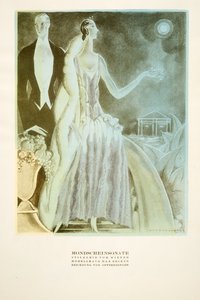 Mondscheinsonate, šaty ve stylu Wiener, ze Stylu, pub.1922 (tisk pochoir) od German School