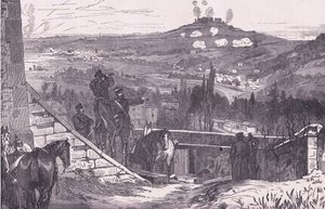 Mount Valerien během obléhání, Cassells History of the War between France and Germany vydané Cassell and Company Limited, kolem roku 1890 (litho) od German School
