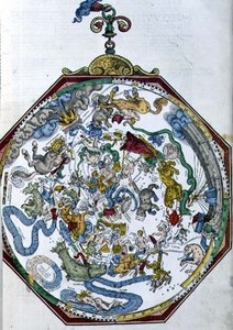 Ms 1517 Pozice souhvězdí na severní obloze, ilustrace z 