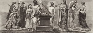 Povolání ve starověkém Řecku. Ilustrace pro Bilder-Atlas (rytina) od German School