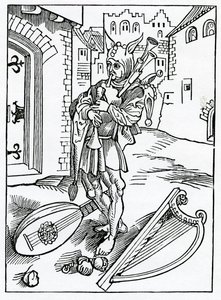 O netrpělivých bláznech, kteří se nedočkají opravy, ilustrace z anglického překladu Alexandra Barclaye „The Ship of Fools“, z vydání vydaného v roce 1874 od German School