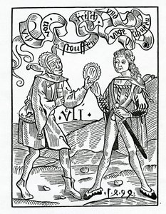 Z nové módy a převlečených oděvů, ilustrace z anglického překladu Alexandra Barclaye „The Ship of Fools“, z vydání vydaného v roce 1874 od German School
