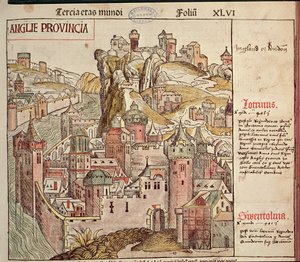 Starý Londýn, z Norimberské kroniky od Hartmanna Schedela (1440-1514) 1493 od German School