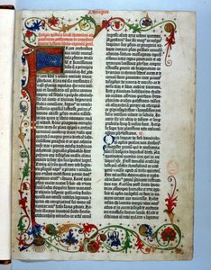 Stránka z Gutenbergovy bible, Mainz, kolem roku 1455 od German School