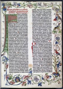 Stránka z Gutenbergovy bible, s osvětlením Erfurt od German School