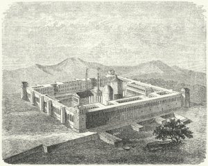 Diokleciánův palác v Saloně, hlavním městě římské provincie Dalmácie (rytina) od German School