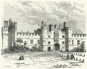Palace of Whitehall, Londýn (rytina) od German School