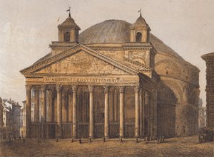 Pantheon, Řím (barevná litografie) od German School