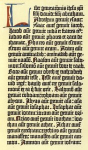 Část sloupce Gutenbergovy bible od German School