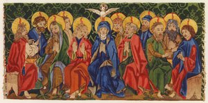 Letnice, gobelínové oltářní čelo, Aargau, Švýcarsko, konec 15. století (barevná litografie) od German School