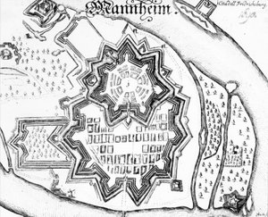 Plán Mannheim, Německo 1690 od German School