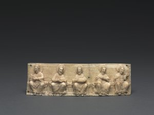 Deska z přenosného oltáře: Kristus a apoštolové, údolí Dolního Rýna, 1050-1100 od German School