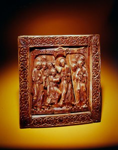 Plaque with Doubting Thomas, c.1140-60 (mroží slonovina) od German School