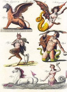 Deska zobrazující různé mytologické hybridy, 1830 od German School