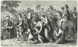 Polybius nesoucí popel Philopoemen ve slavnostním průvodu do Megalopolis od German School