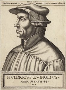 Portrét Huldrycha Zwingliho od German School