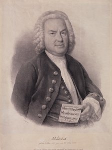 Portrét Johanna Sebastiana Bacha (1685-1750) vyryl F.G. Schlick, 1840 od German School
