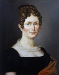 Portrét Johanny Christiane Schumannové (1767-1836), matky německého skladatele Roberta Schumanna (1810-1856), malba z počátku 19. století od neznámého umělce od German School