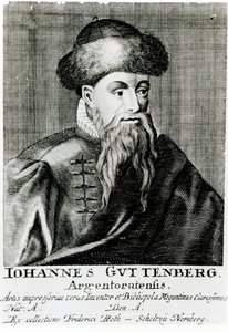Portrét Johannese Gutenberga od German School