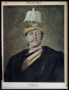 Portrét císaře Viléma II (1859-1941) z Jugend, 1905 od German School